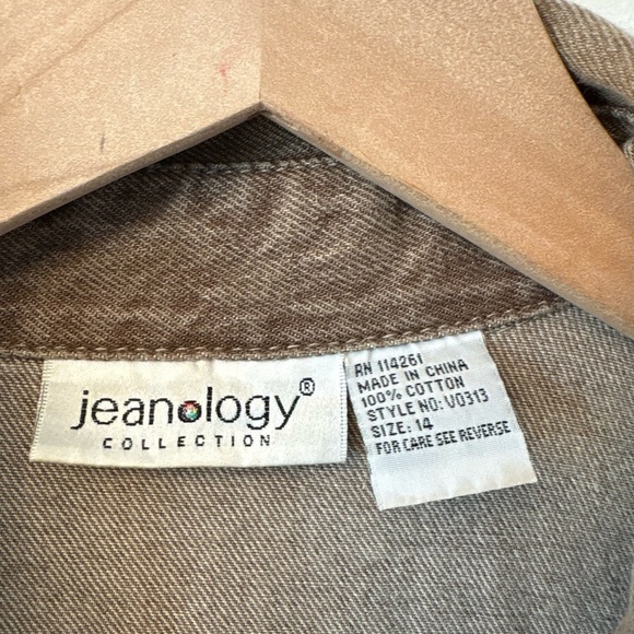 Vintage Jeanology Brown Denim Trench-Style Maxi Dress (Size 14) - Picture 6 of 7